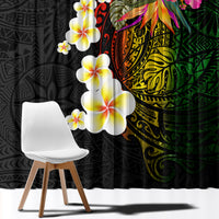 Hawaii Plumeria Window Curtain Polynesian Tattoo and Hibiscus LT03 - Polynesian Pride