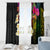 Hawaii Plumeria Window Curtain Polynesian Tattoo and Hibiscus