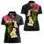 Hawaii Plumeria Women Polo Shirt Polynesian Tattoo and Hibiscus