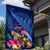 New Zealand Tuatara Garden Flag Silver Fern Hibiscus and Tribal Maori Pattern Blue Color