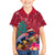 New Zealand Tuatara Christmas Family Matching Off The Shoulder Long Sleeve Dress and Hawaiian Shirt Silver Fern and Xmas Pohutukawa Tree Red Color