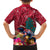 New Zealand Tuatara Christmas Family Matching Off Shoulder Maxi Dress and Hawaiian Shirt Silver Fern and Xmas Pohutukawa Tree Red Color