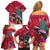 New Zealand Tuatara Christmas Family Matching Off Shoulder Short Dress and Hawaiian Shirt Silver Fern and Xmas Pohutukawa Tree Red Color