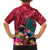 New Zealand Tuatara Christmas Kid Hawaiian Shirt Silver Fern and Xmas Pohutukawa Tree Red Color