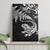New Zealand Tuatara Tribal Tattoo Canvas Wall Art Silver Fern and Maori Pattern Black Color