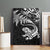 New Zealand Tuatara Tribal Tattoo Canvas Wall Art Silver Fern and Maori Pattern Black Color