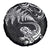 New Zealand Tuatara Tribal Tattoo Spare Tire Cover Silver Fern and Maori Pattern Black Color