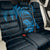 New Zealand Tuatara Tribal Tattoo Back Car Seat Cover Silver Fern and Maori Pattern Blue Color