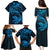 New Zealand Tuatara Tribal Tattoo Family Matching Puletasi and Hawaiian Shirt Silver Fern and Maori Pattern Blue Color