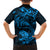 New Zealand Tuatara Tribal Tattoo Kid Hawaiian Shirt Silver Fern and Maori Pattern Blue Color