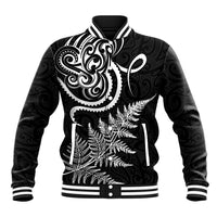 New Zealand Octopus Tattoo and Fern Baseball Jacket Maori Pattern LT03 Unisex Black - Polynesian Pride