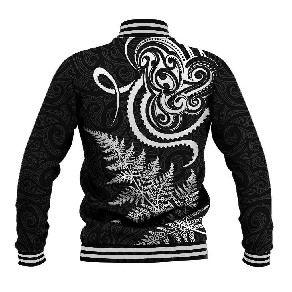 New Zealand Octopus Tattoo and Fern Baseball Jacket Maori Pattern LT03 - Polynesian Pride