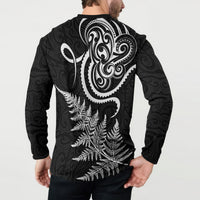 New Zealand Octopus Tattoo and Fern Button Sweatshirt Maori Pattern LT03 - Polynesian Pride