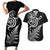 New Zealand Octopus Tattoo and Fern Couples Matching Short Sleeve Bodycon Dress and Hawaiian Shirt Maori Pattern