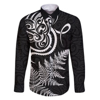 New Zealand Octopus Tattoo and Fern Family Matching Off Shoulder Maxi Dress and Hawaiian Shirt Maori Pattern
