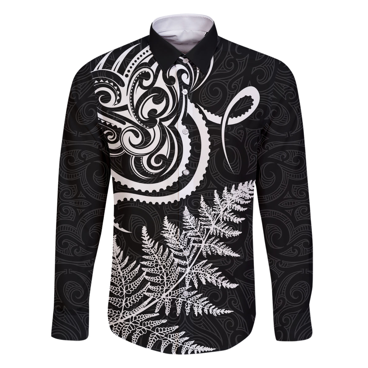 New Zealand Octopus Tattoo and Fern Family Matching Short Sleeve Bodycon Dress and Hawaiian Shirt Maori Pattern