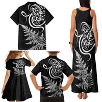 New Zealand Octopus Tattoo and Fern Family Matching Tank Maxi Dress and Hawaiian Shirt Maori Pattern