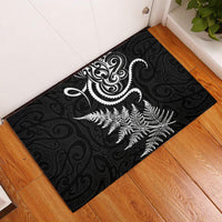 New Zealand Octopus Tattoo and Fern Rubber Doormat Maori Pattern LT03 Black - Polynesian Pride