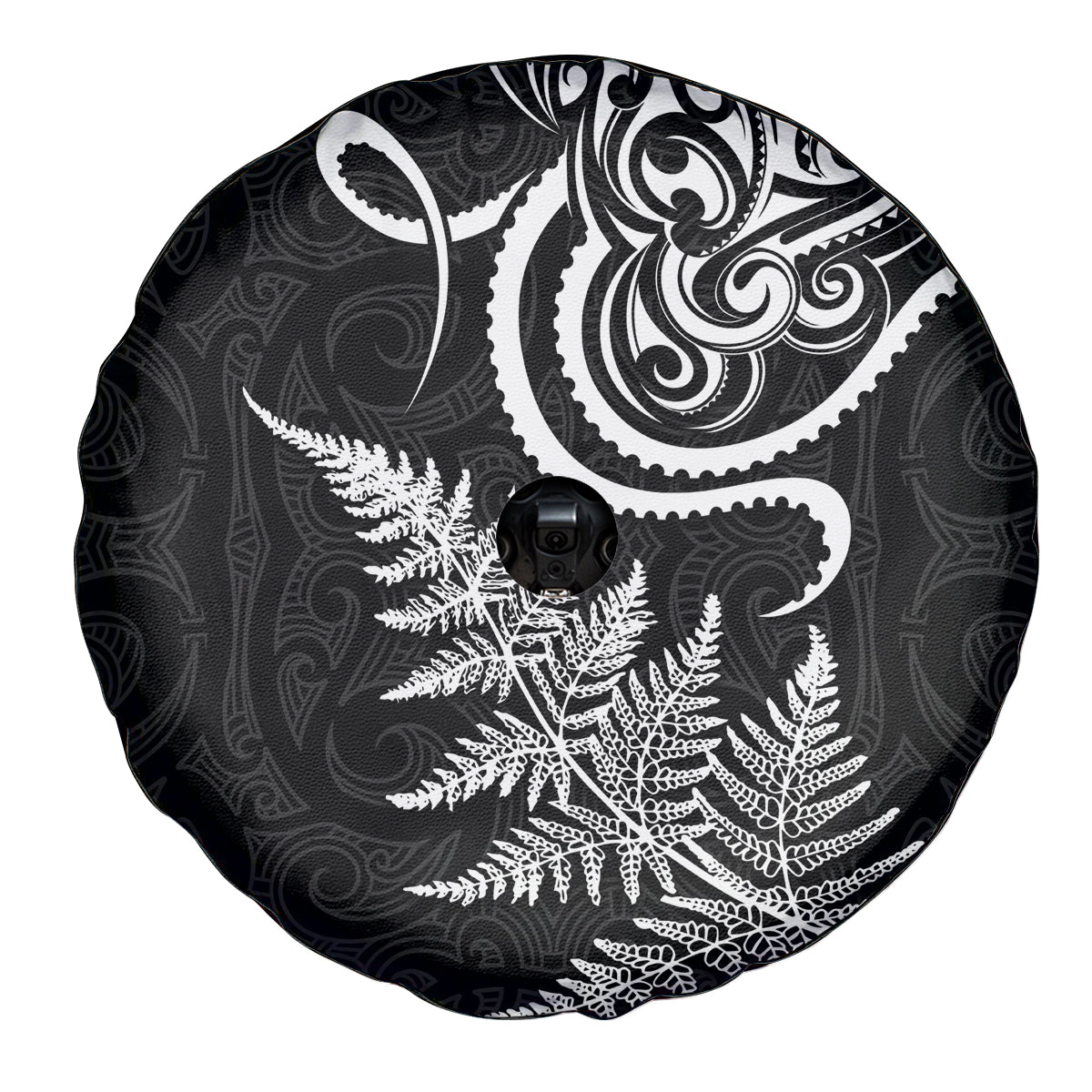 New Zealand Octopus Tattoo and Fern Spare Tire Cover Maori Pattern LT03 - Polynesian Pride