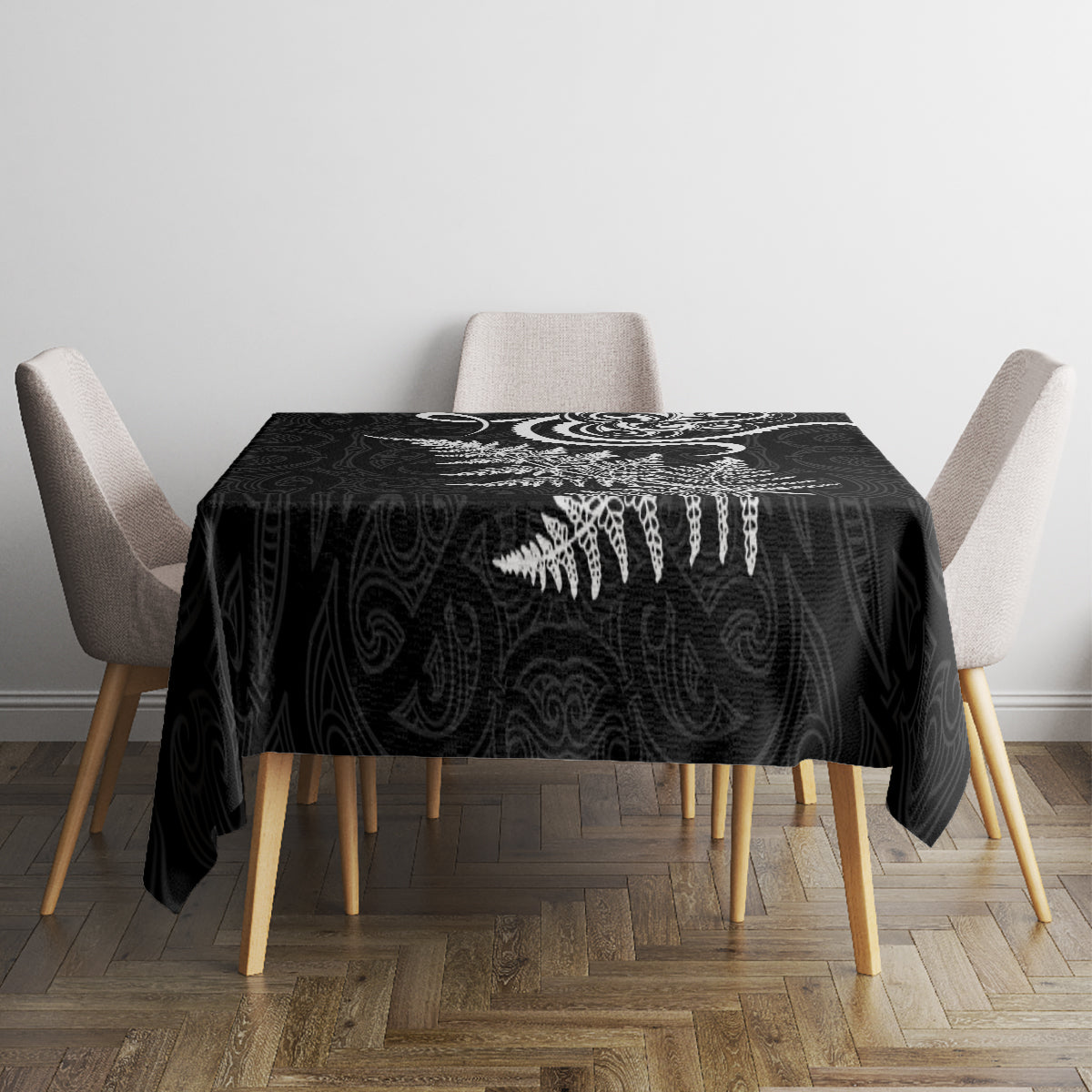 New Zealand Octopus Tattoo and Fern Tablecloth Maori Pattern LT03 - Polynesian Pride