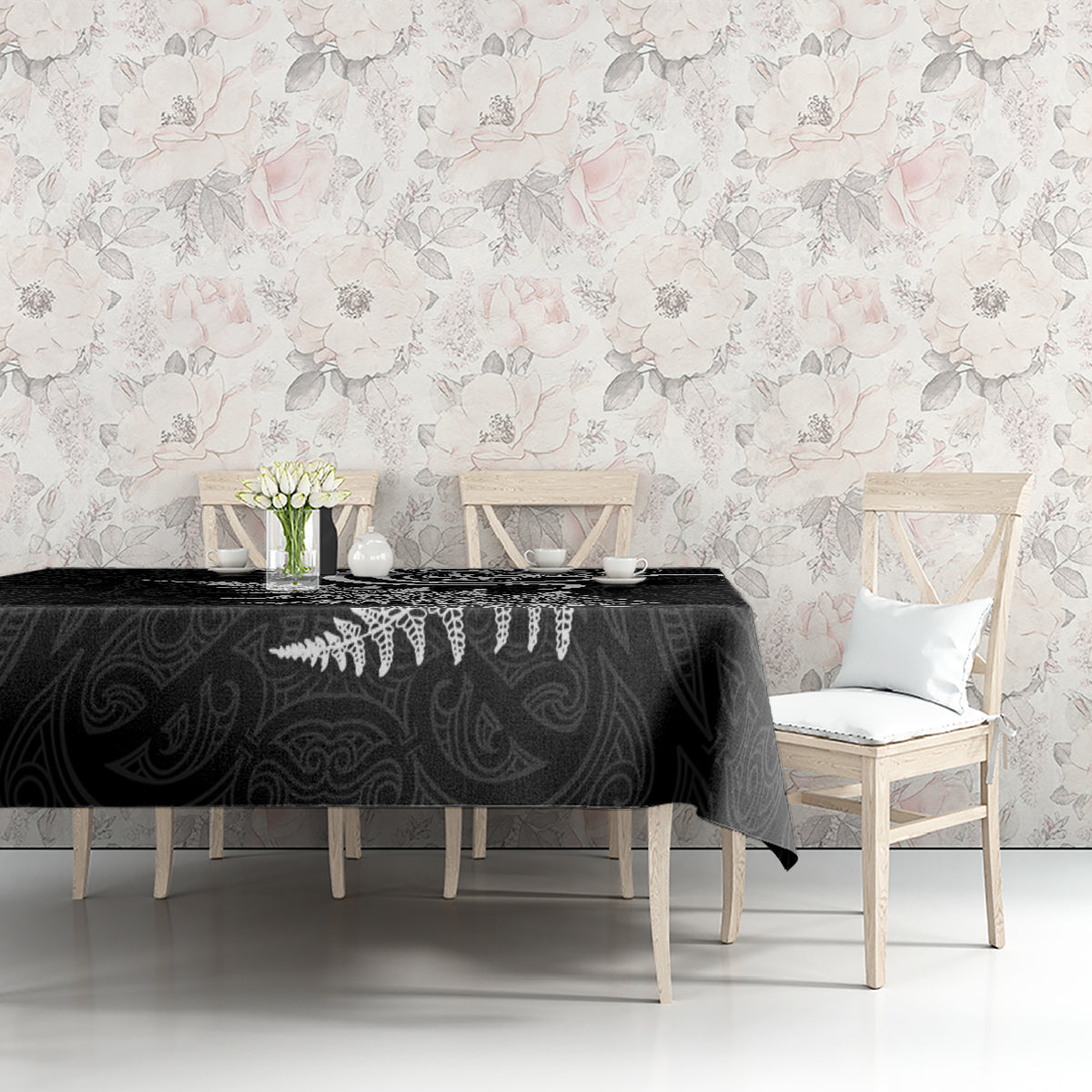 New Zealand Octopus Tattoo and Fern Tablecloth Maori Pattern LT03 - Polynesian Pride