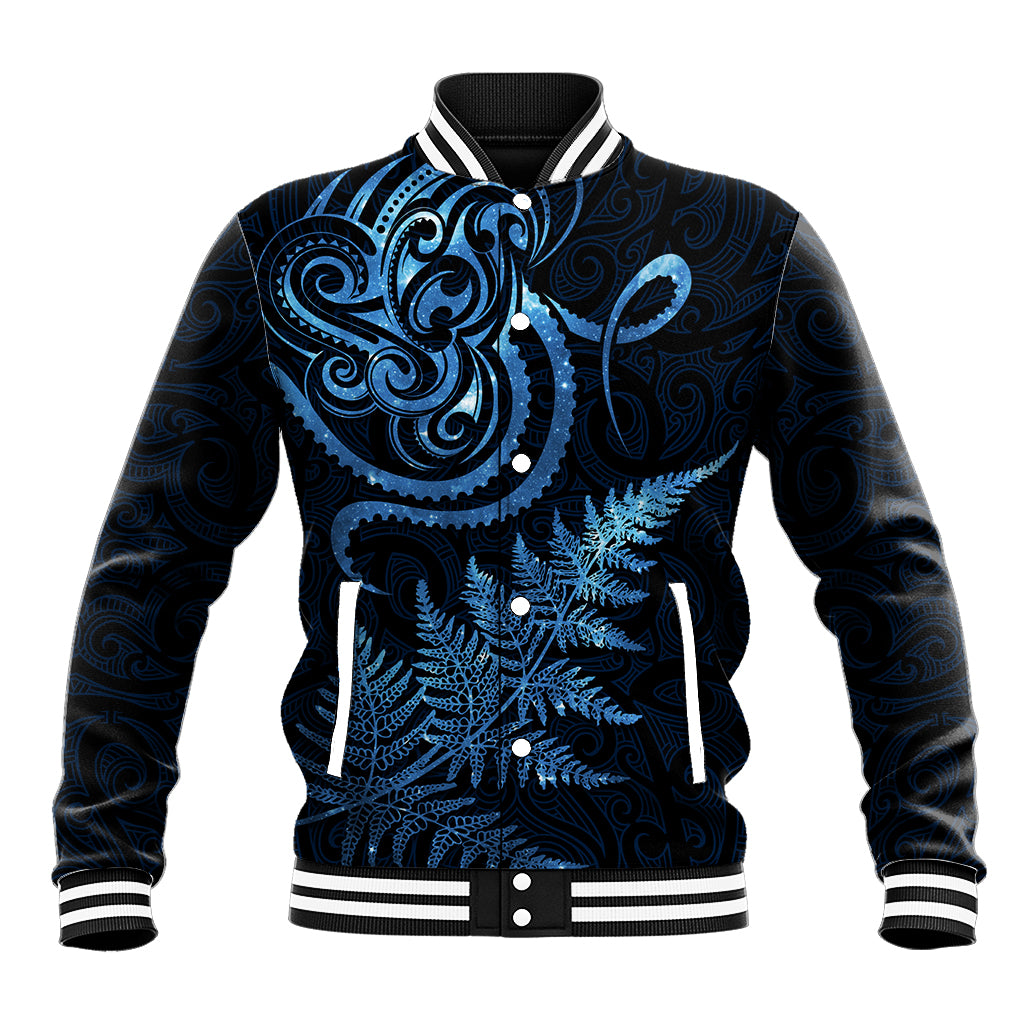 New Zealand Octopus Tattoo and Fern Baseball Jacket Maori Pattern Matariki Style