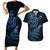 New Zealand Octopus Tattoo and Fern Couples Matching Short Sleeve Bodycon Dress and Hawaiian Shirt Maori Pattern Matariki Style