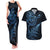 New Zealand Octopus Tattoo and Fern Couples Matching Tank Maxi Dress and Hawaiian Shirt Maori Pattern Matariki Style