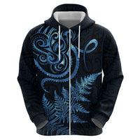 New Zealand Octopus Tattoo and Fern Hoodie Maori Pattern Matariki Style