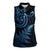 New Zealand Octopus Tattoo and Fern Women Sleeveless Polo Shirt Maori Pattern Matariki Style