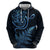 New Zealand Octopus Tattoo and Fern Zip Hoodie Maori Pattern Matariki Style