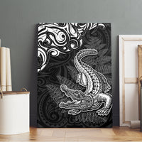 New Zealand Crocodile Tattoo and Fern Canvas Wall Art Maori Pattern LT03 - Polynesian Pride