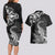 New Zealand Crocodile Tattoo and Fern Couples Matching Long Sleeve Bodycon Dress and Hawaiian Shirt Maori Pattern