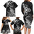 New Zealand Crocodile Tattoo and Fern Family Matching Long Sleeve Bodycon Dress and Hawaiian Shirt Maori Pattern