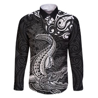 New Zealand Crocodile Tattoo and Fern Family Matching Mermaid Dress and Hawaiian Shirt Maori Pattern