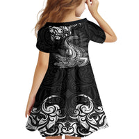 New Zealand Crocodile Tattoo and Fern Family Matching Off The Shoulder Long Sleeve Dress and Hawaiian Shirt Maori Pattern LT03 - Polynesian Pride