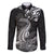 New Zealand Crocodile Tattoo and Fern Family Matching Off The Shoulder Long Sleeve Dress and Hawaiian Shirt Maori Pattern