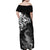 New Zealand Crocodile Tattoo and Fern Family Matching Off Shoulder Maxi Dress and Hawaiian Shirt Maori Pattern