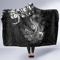 New Zealand Crocodile Tattoo and Fern Hooded Blanket Maori Pattern LT03 - Polynesian Pride