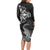 New Zealand Crocodile Tattoo and Fern Long Sleeve Bodycon Dress Maori Pattern