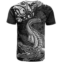 New Zealand Crocodile Tattoo and Fern T Shirt Maori Pattern