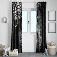 New Zealand Crocodile Tattoo and Fern Window Curtain Maori Pattern LT03 - Polynesian Pride