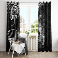 New Zealand Crocodile Tattoo and Fern Window Curtain Maori Pattern LT03 - Polynesian Pride