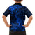 New Zealand Crocodile Tattoo and Fern Family Matching Off Shoulder Short Dress and Hawaiian Shirt Maori Pattern Blue Color