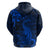 New Zealand Crocodile Tattoo and Fern Hoodie Maori Pattern Blue Color