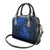 New Zealand Crocodile Tattoo and Fern Shoulder Handbag Maori Pattern Blue Color