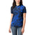 New Zealand Crocodile Tattoo and Fern Women Polo Shirt Maori Pattern Blue Color