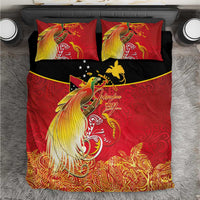 Papua New Guinea Independence Day Bedding Set Happy Anniversary 50th Bird-of-paradise Melanesian Tattoos - Polynesian Pride