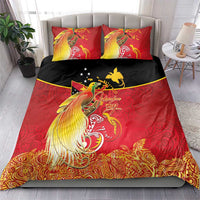 Papua New Guinea Independence Day Bedding Set Happy Anniversary 50th Bird-of-paradise Melanesian Tattoos - Polynesian Pride