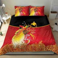 Papua New Guinea Independence Day Bedding Set Happy Anniversary 50th Bird-of-paradise Melanesian Tattoos - Polynesian Pride